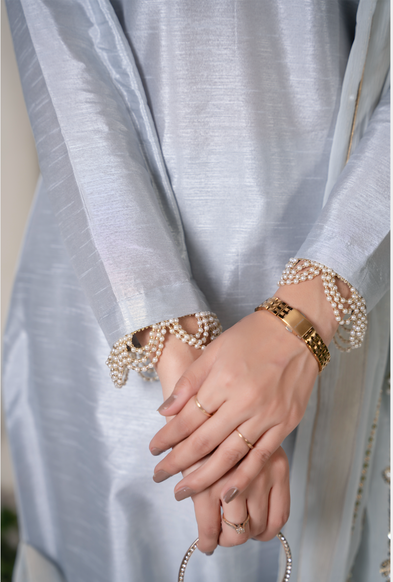 HALA Grey Attached Duppatta